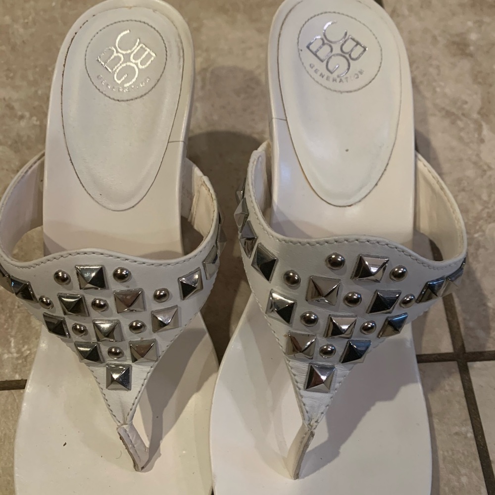 BCBG white shoes